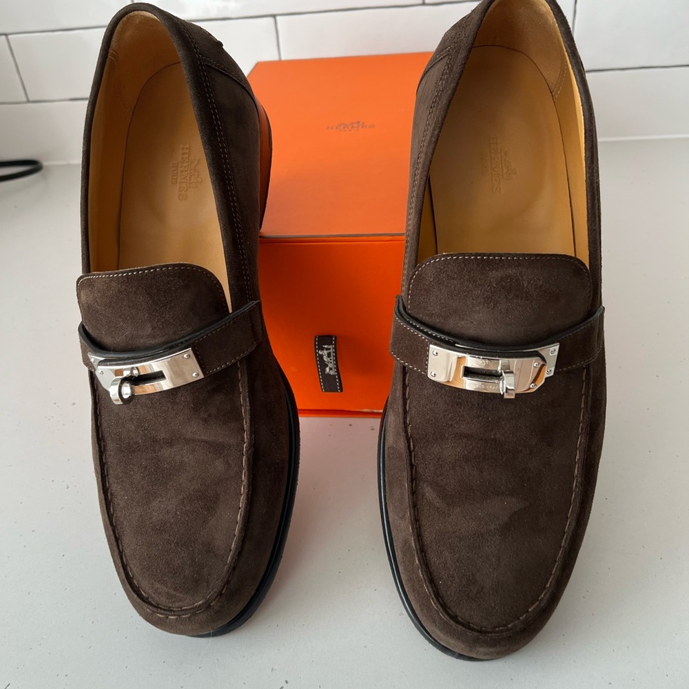 Hermes Men’s Suede Loafers